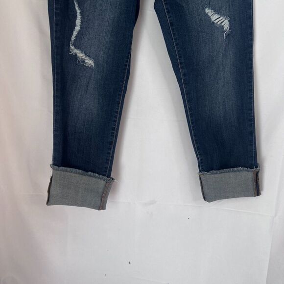 1822 Denim Roll Cuff Distressed Blue Skinny Jeans Size 12 - Picture 3 of 12